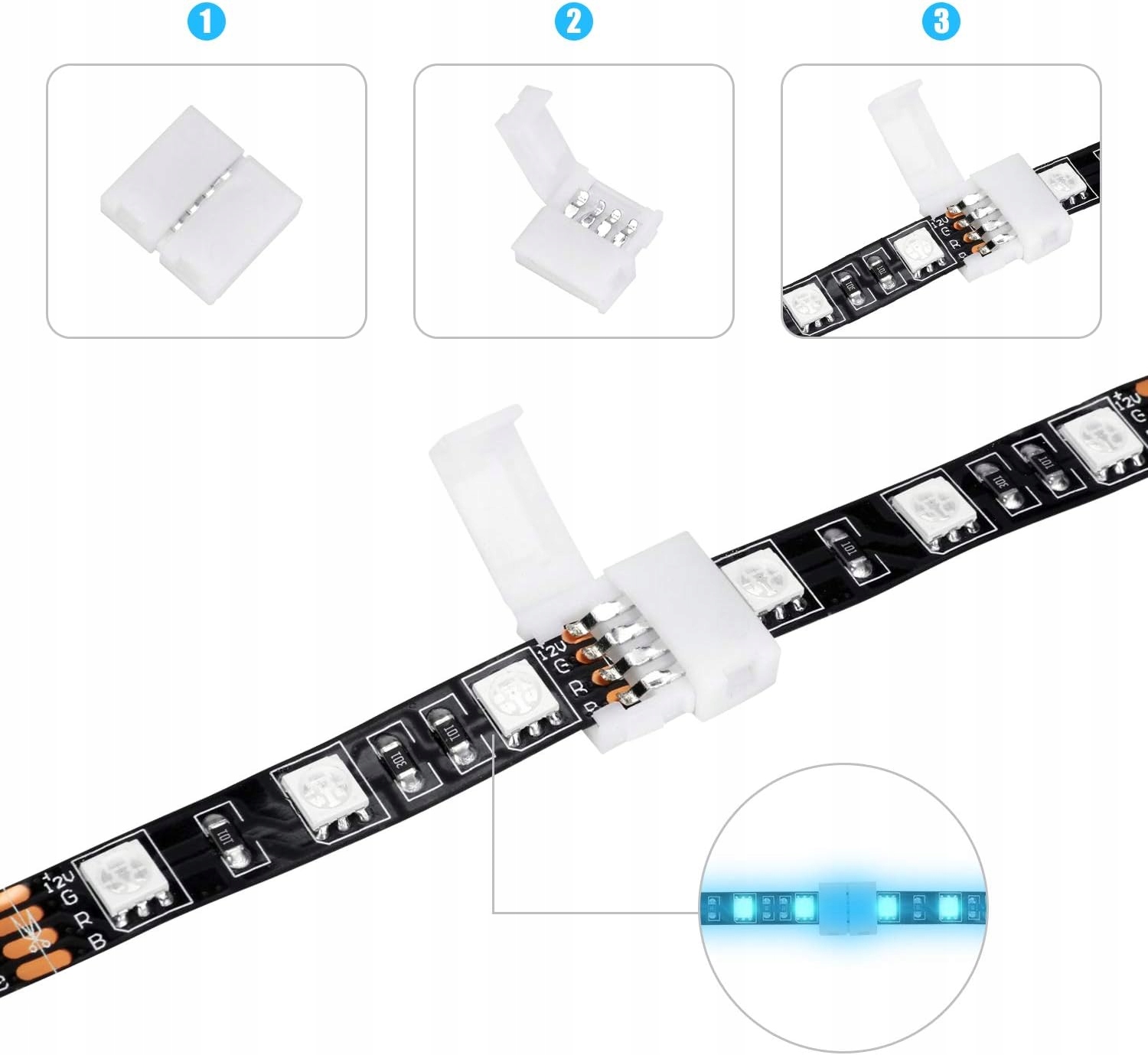ZŁĄCZKA DO TAŚMY LED RGB RGBW 10mm 4PIN PROSTA SZYBKOZŁĄCZKA BEZ LUTOWANIA Marka GALAXIA