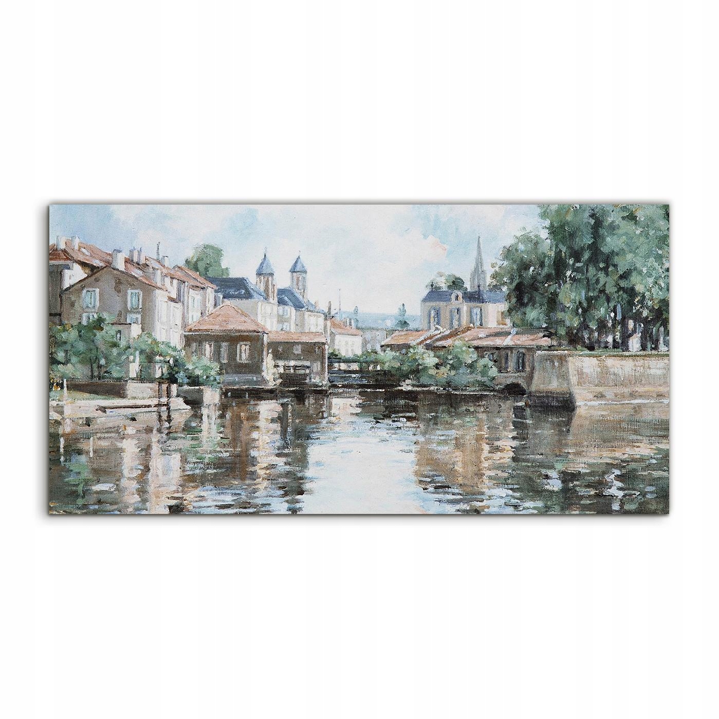 

Obraz akryl 140x70 z nadrukiem Miasto Rzeka Drzewo