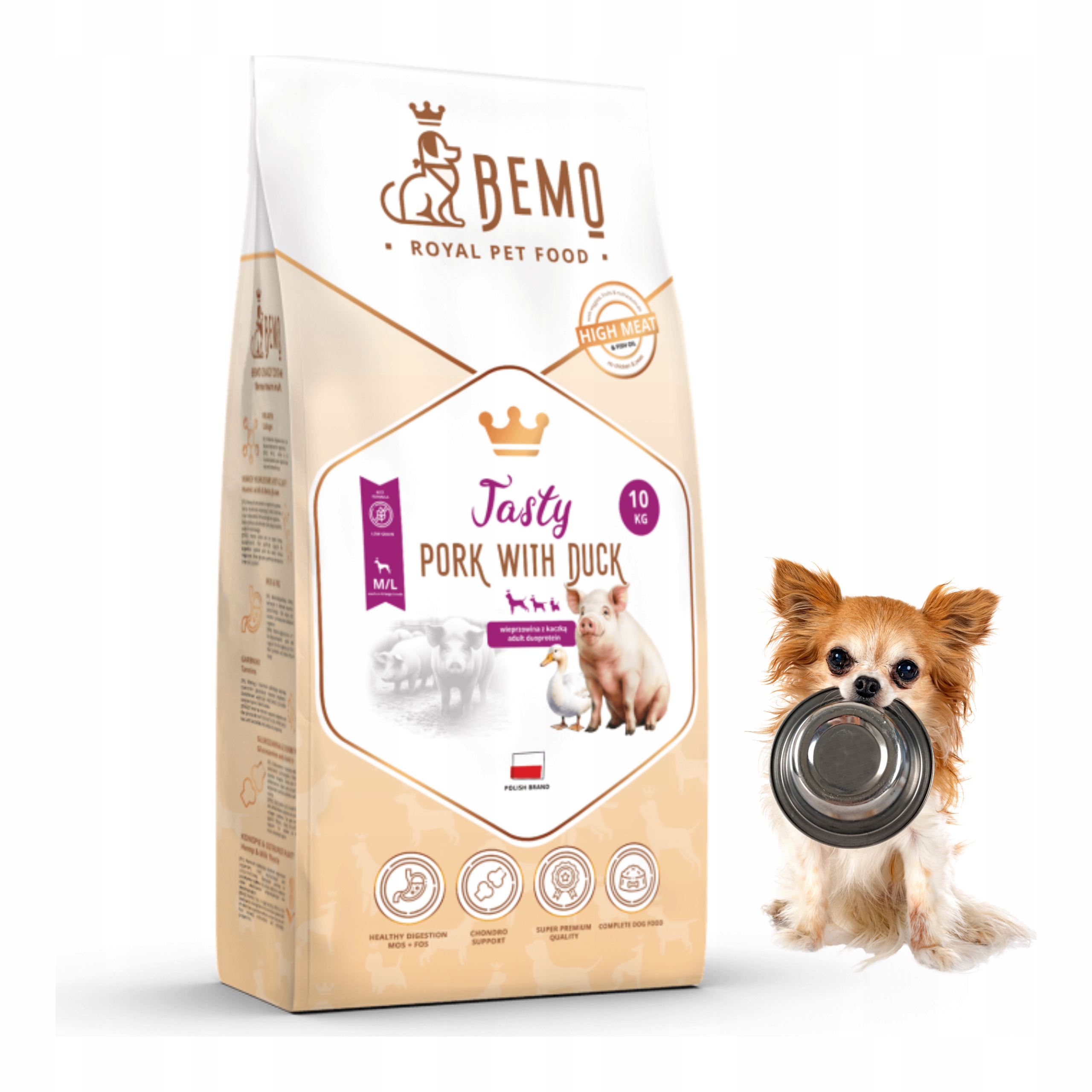 Levně Krmivo Suché Pro Psa Bemo Tasty 10+2 Kg M/L S Vepřovým Masem A Vepřovou Kachnou