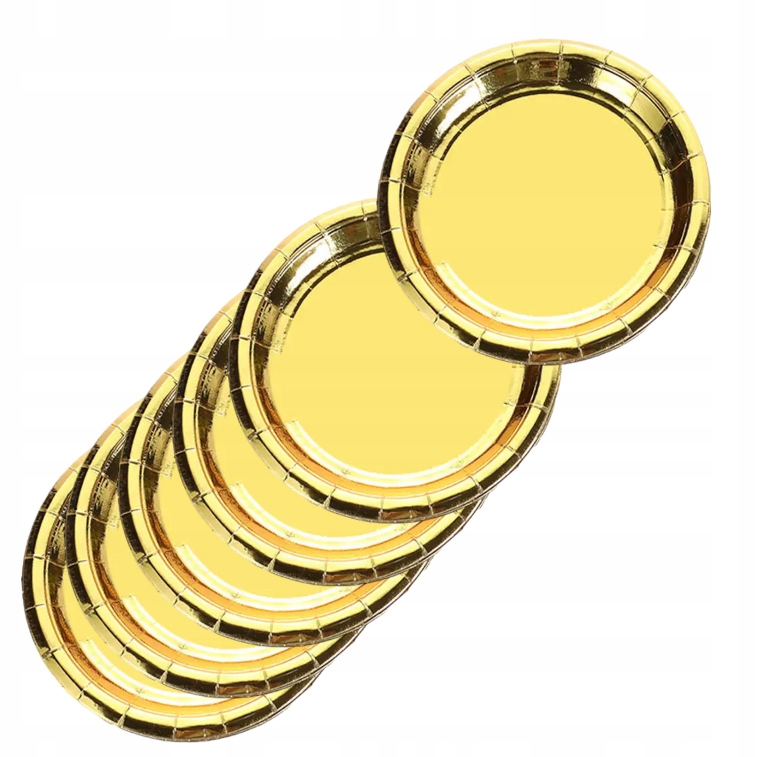 ZŁOTY Zestaw imprezowy ZŁOTE eleganckie KUBECZKI TALERZYKI papierowe EMPIRE Kolor złoty