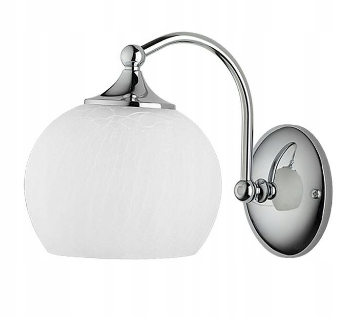 Nástěnné svítidlo Largo Stříbrné bílé skleněné stínítko 1xE27 Nástěnná lampa do pokoje Dům