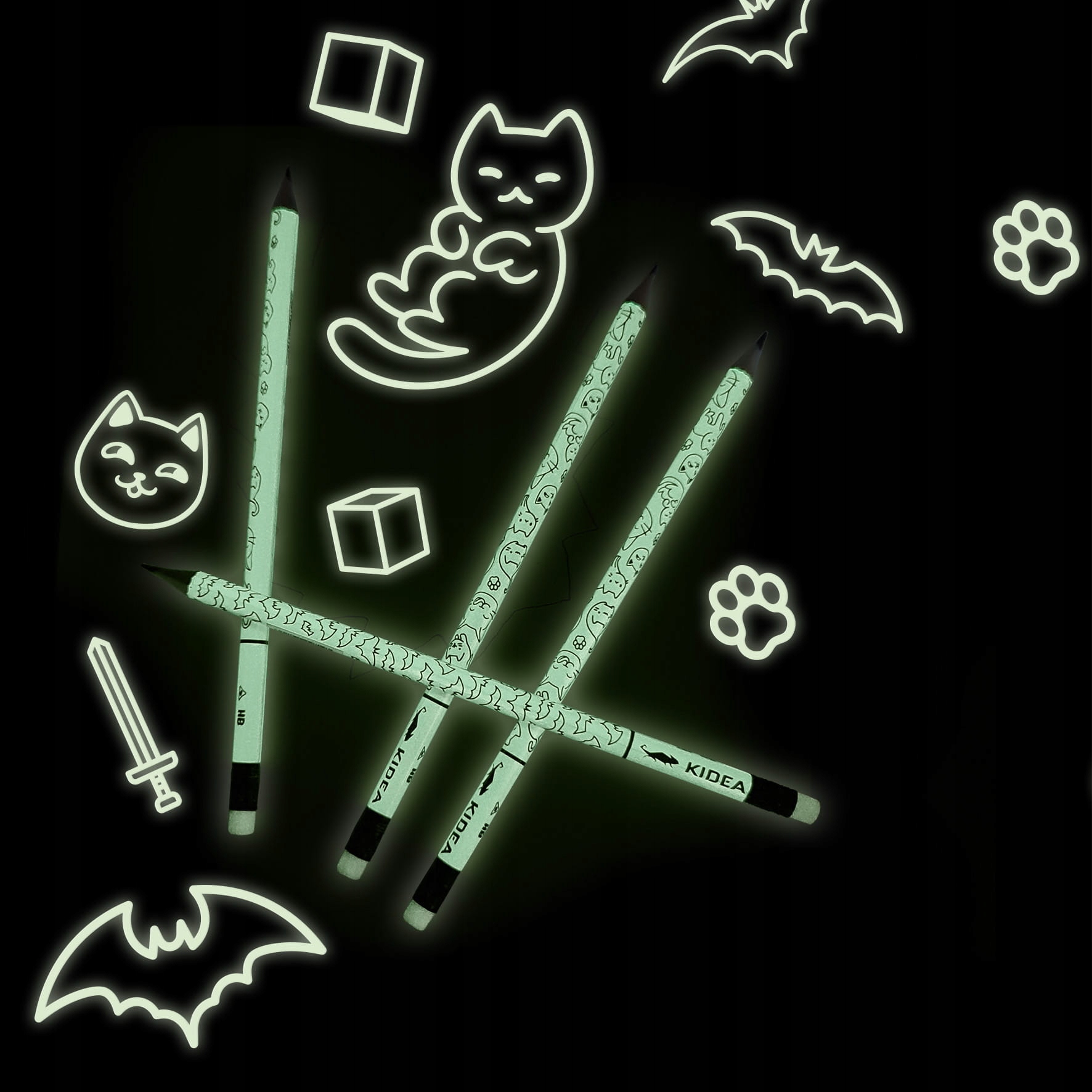 Ołówek trójkatny KIDEA świecący w ciemności EAN (GTIN) 5901130097197