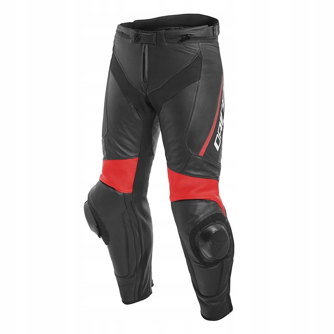 Kožené motocyklové nohavice Dainese Delta 3 čierne/červené-Fluo 44
