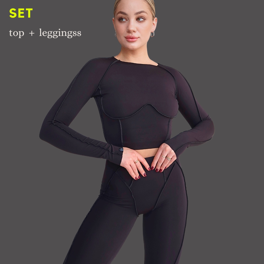 Komplet sportowy Leginsy sportowe push up Z Wysokim Stanem