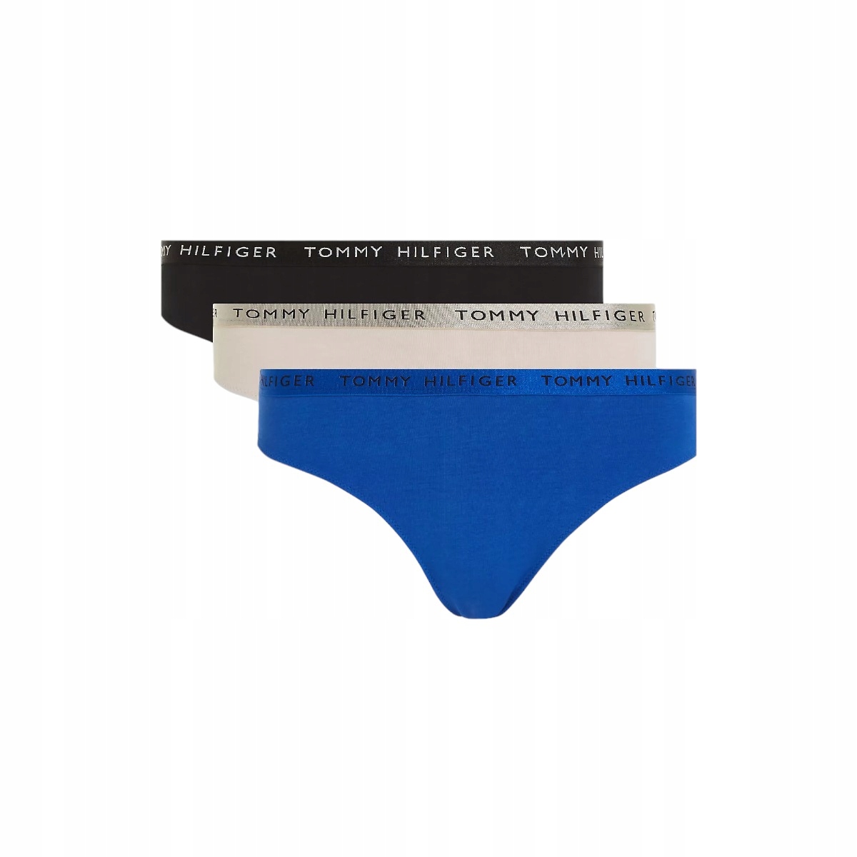 Tommy Hilfiger Tanga Dámské Kalhotky 3P Kobaltové/černé/ecru vel. S