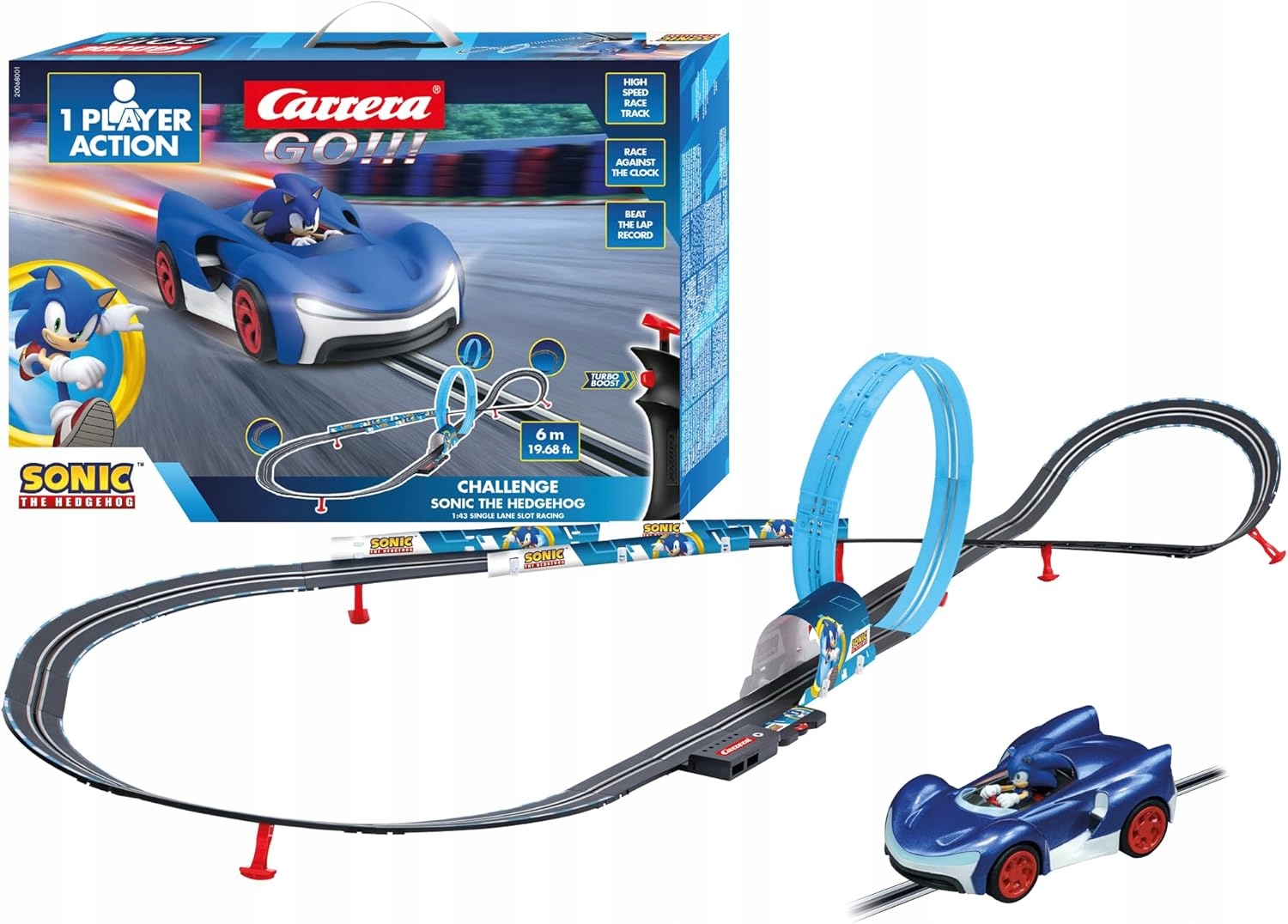 Carrera Go Tor Samochodowy Sonic Challenger 6 Metrów Zestaw Torów Autko