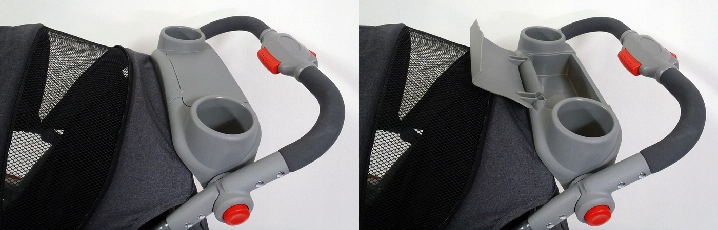 Duża , mocna spacerówka, szary kolor stabilna Kolor Odcienie szarości i srebra