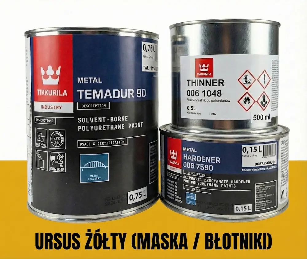 Farba Poliuretanowa Ursus C-330 C-360 Żółty Temadur 90 Zestaw 1,5L