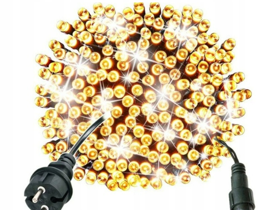 Vánoční osvětlení na stromeček Led 72 m 1000 Led teplá bílá bílá Flash