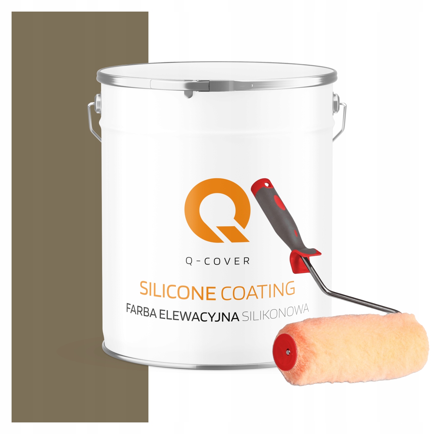 Vonkajšia fasádna farba na omietku 5L Farba Khaki F455 valček