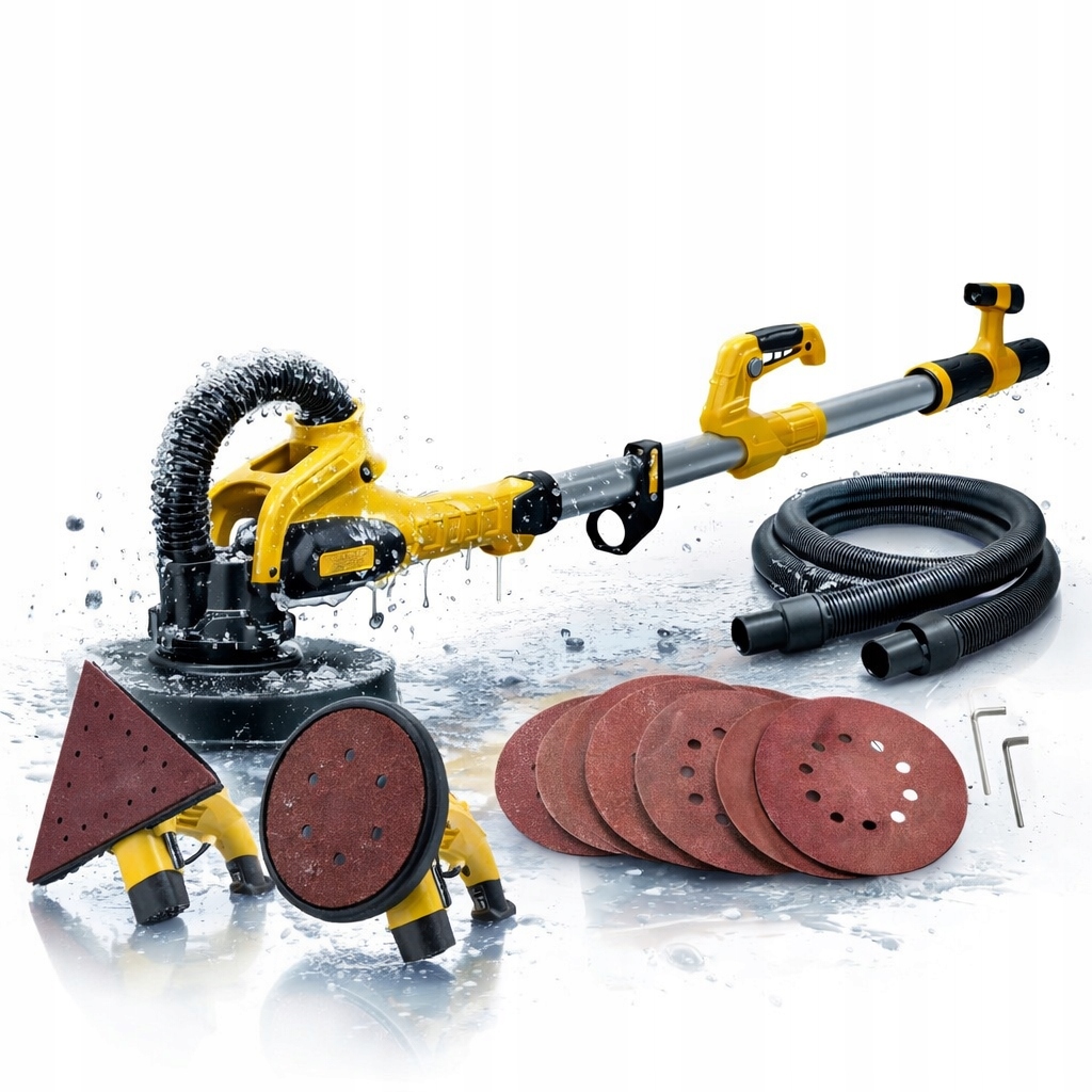 SZLIFIERKA DO GIPSU GŁADZI ŻYRAFA 710W 225MM LED Z ODSYSEM PYŁU TELESKOPOWA