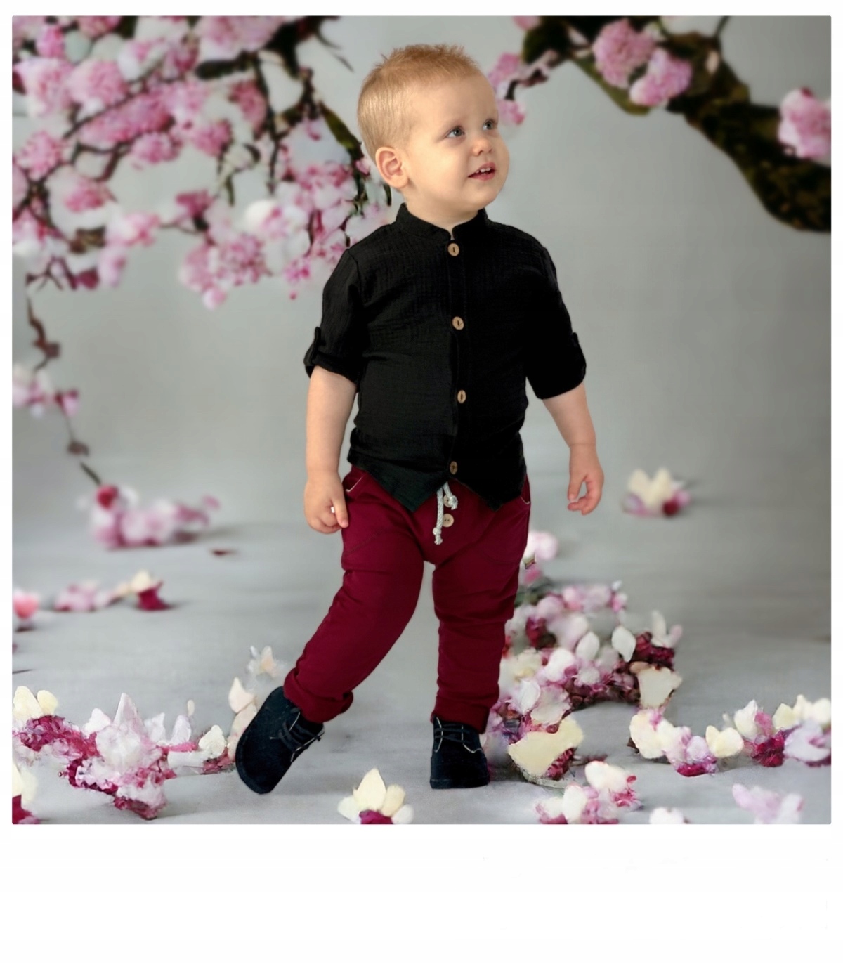 152 koszula muślinowa czarna POLSKA podpinana Rozmiar 152