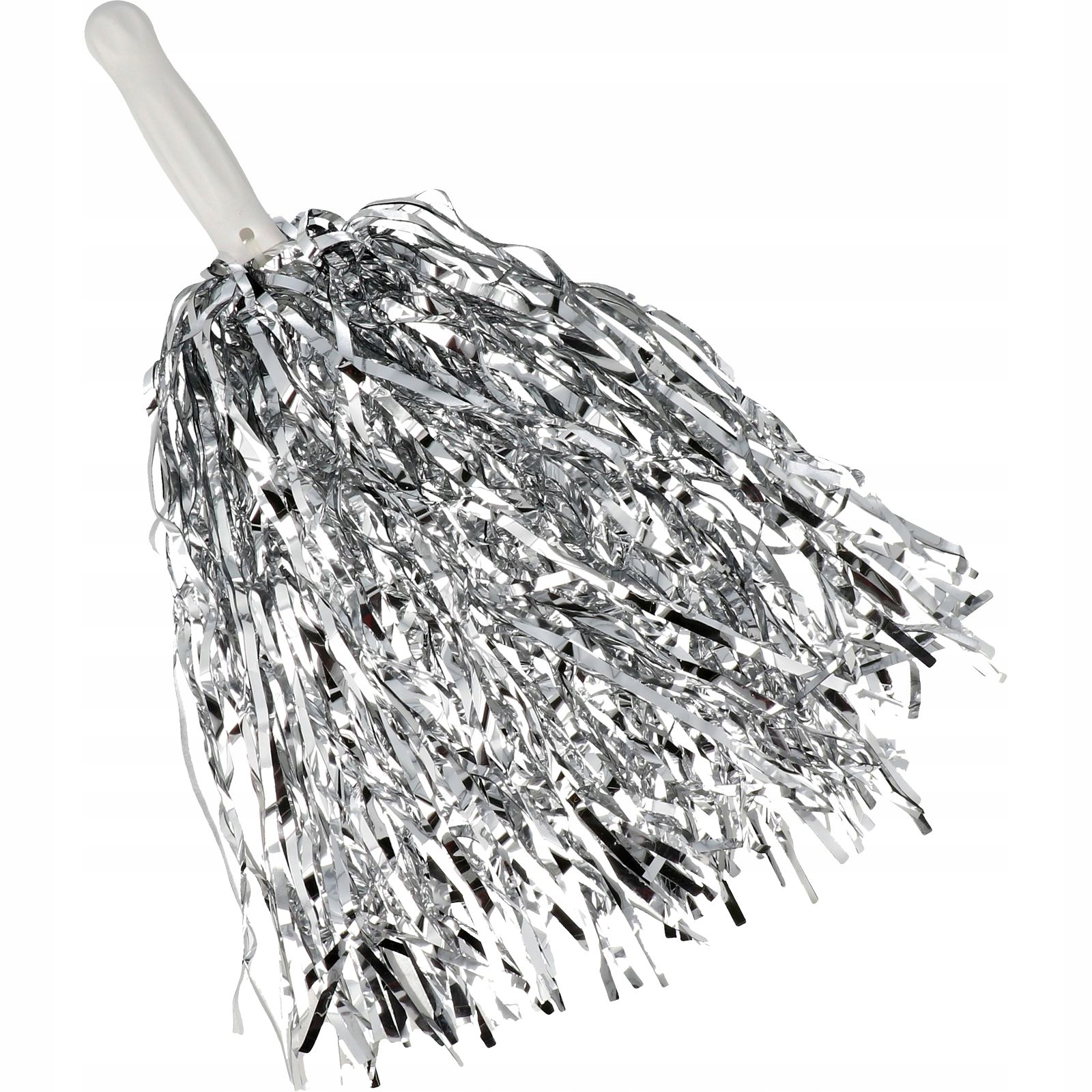 SREBRNE POMPONY POMPON CHEERLEADERKI CZIRLIDERKI 2 szt Model CZIRLIDERKA POMPONY