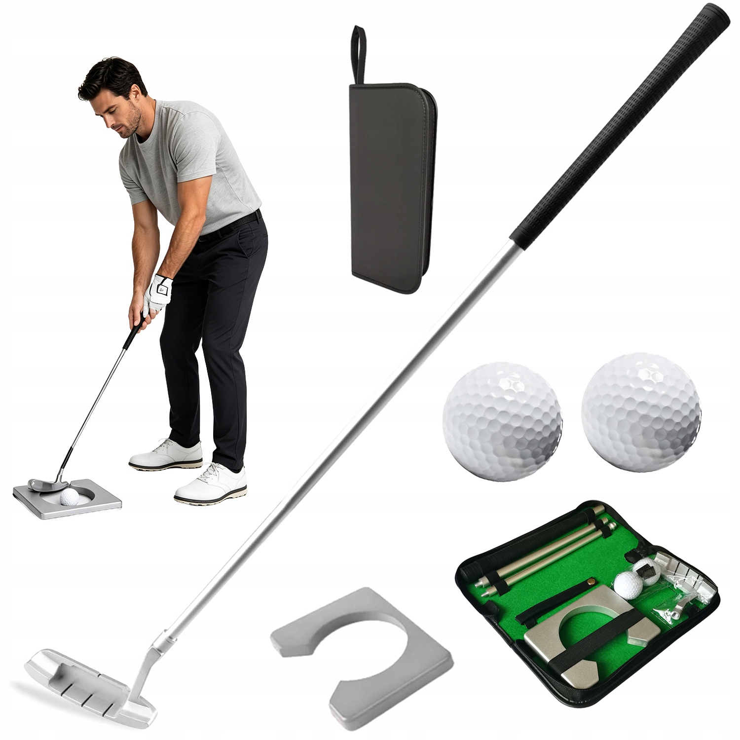 Kij Golfowy Aluminiowy Zestaw Praworęczny Do Nauki Puttingu