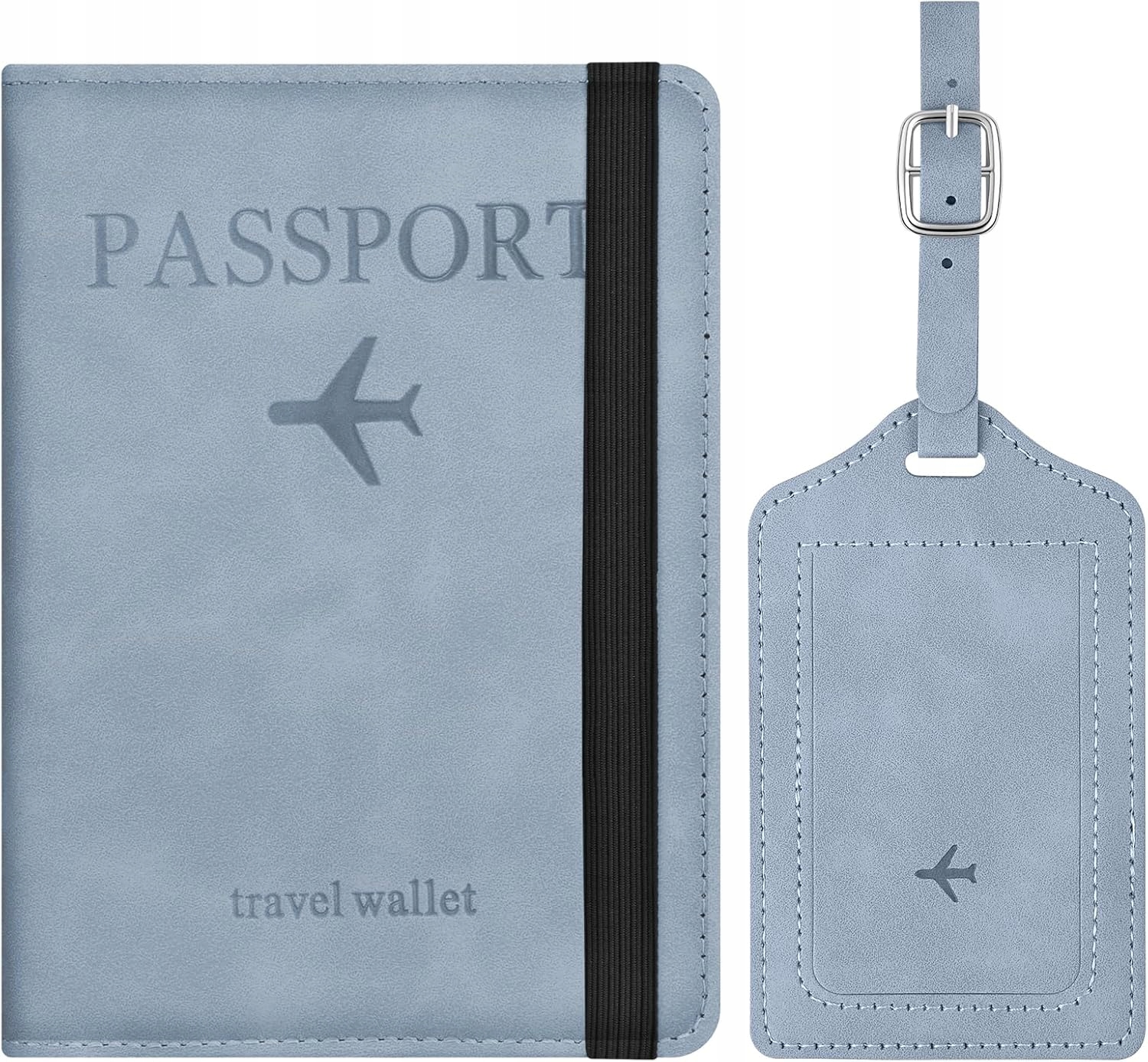 Etui Na Paszport Z Ochroną Rfid – Zestaw 2 Sztuk, Jasnoniebieskie