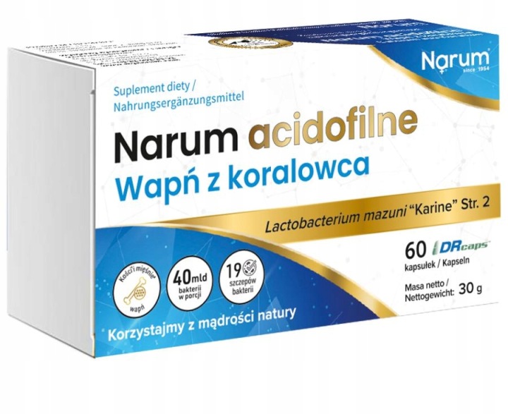 Suplement diety Narum wapń acidofilny + biominerały 400 mg kapsułki 60 szt.