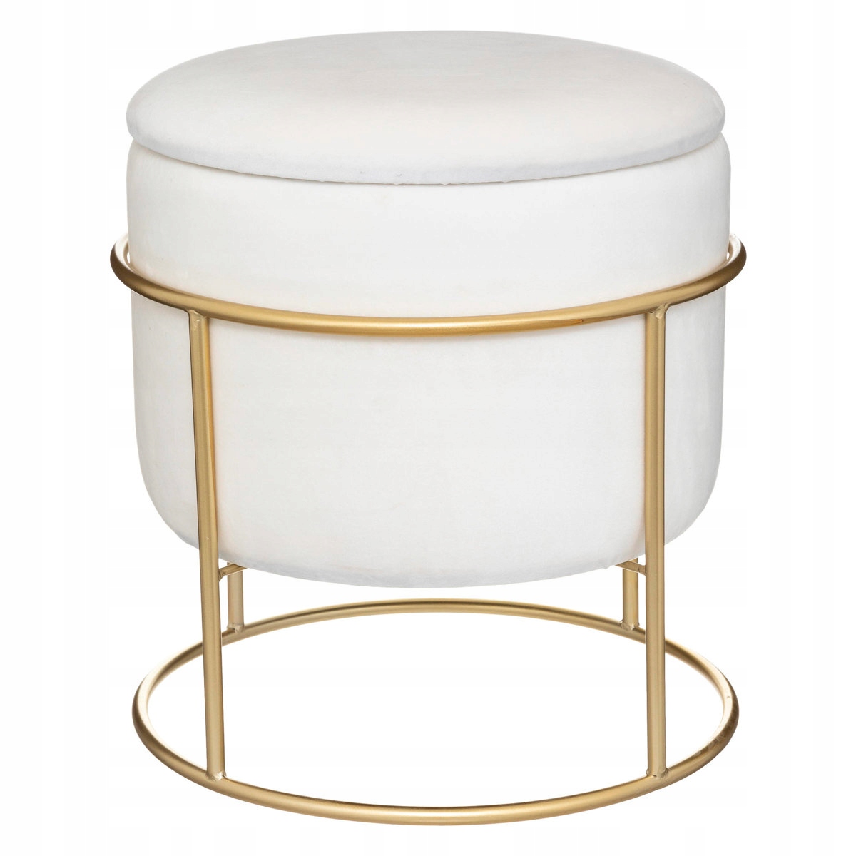 Pufa S Úložným Priestorom na kovovom podstavci, Okrúhla