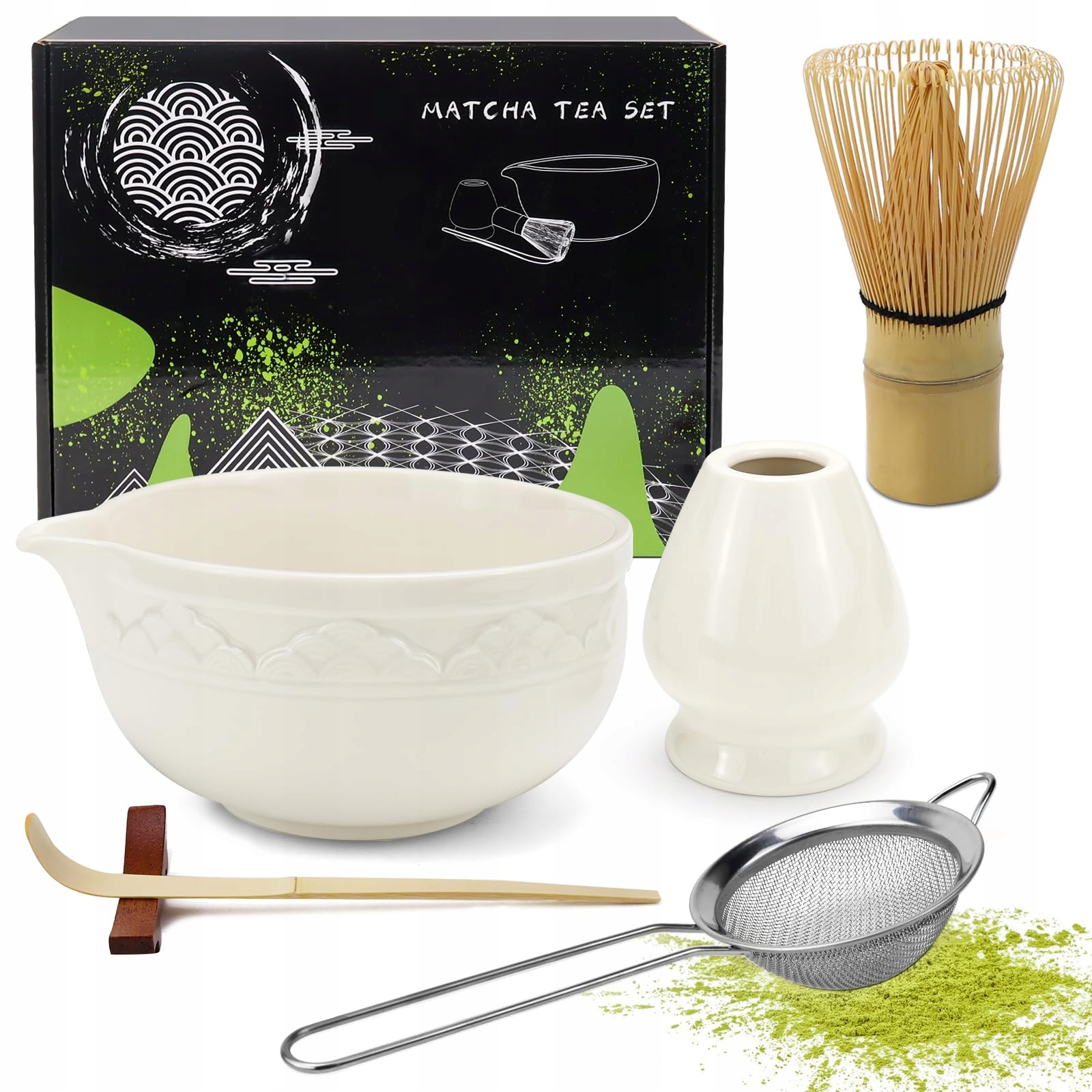 Zestaw do matchy 6-częściowy miska ceramiczna japoński