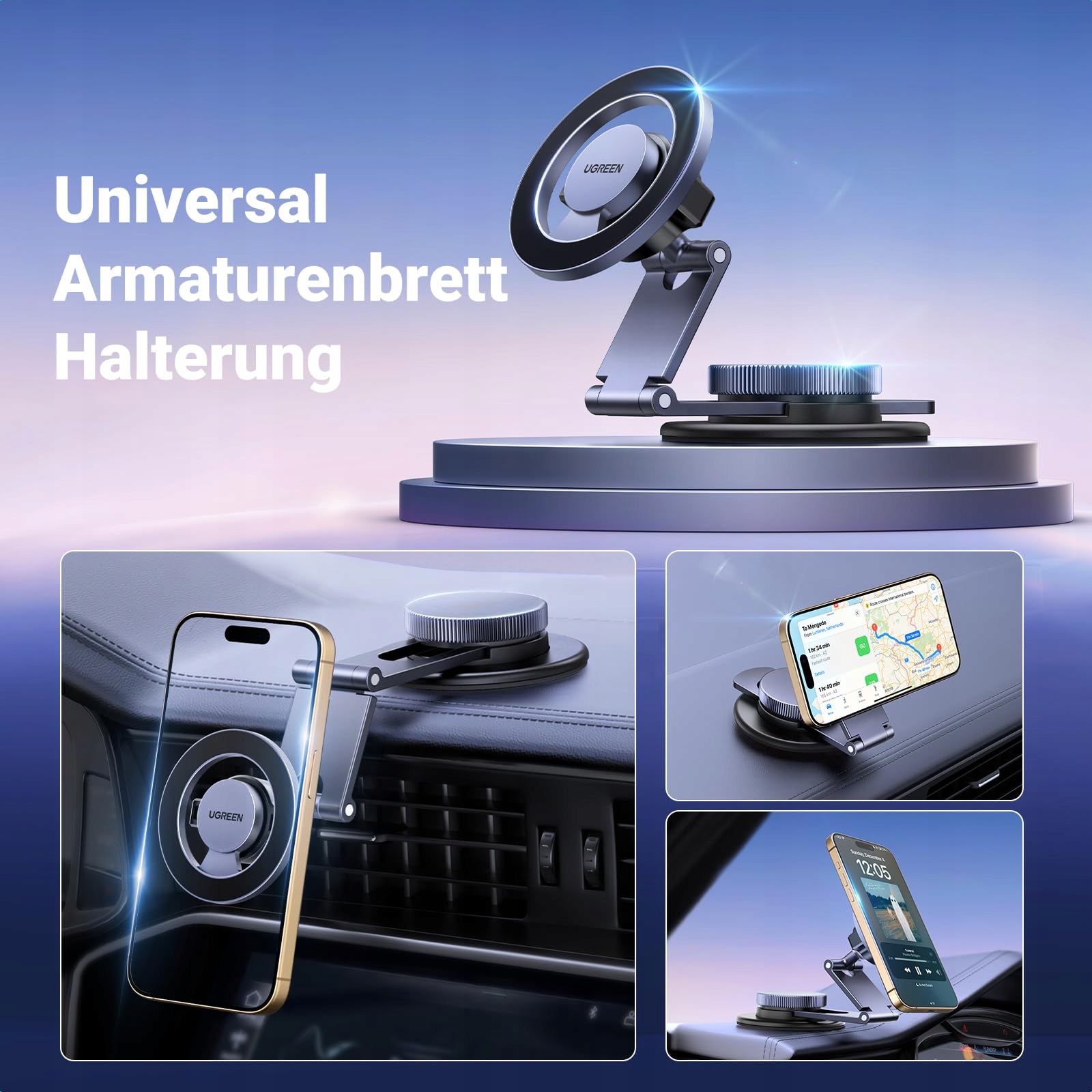 UGREEN MagSafe Car Mount 360° for iPhone 16-12 — miniatura 5