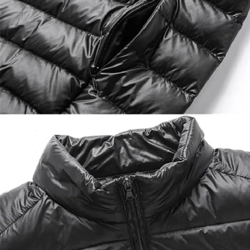 MĘSKA KURTKA JESIENNA SPORTOWA CZARNA PIKOWANA BEZ KAPTURA KIESZENIE L/XL Długość do bioder