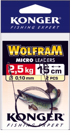 Przypon Konger Wolfram Mikro 25cm 2,5kg 2szt