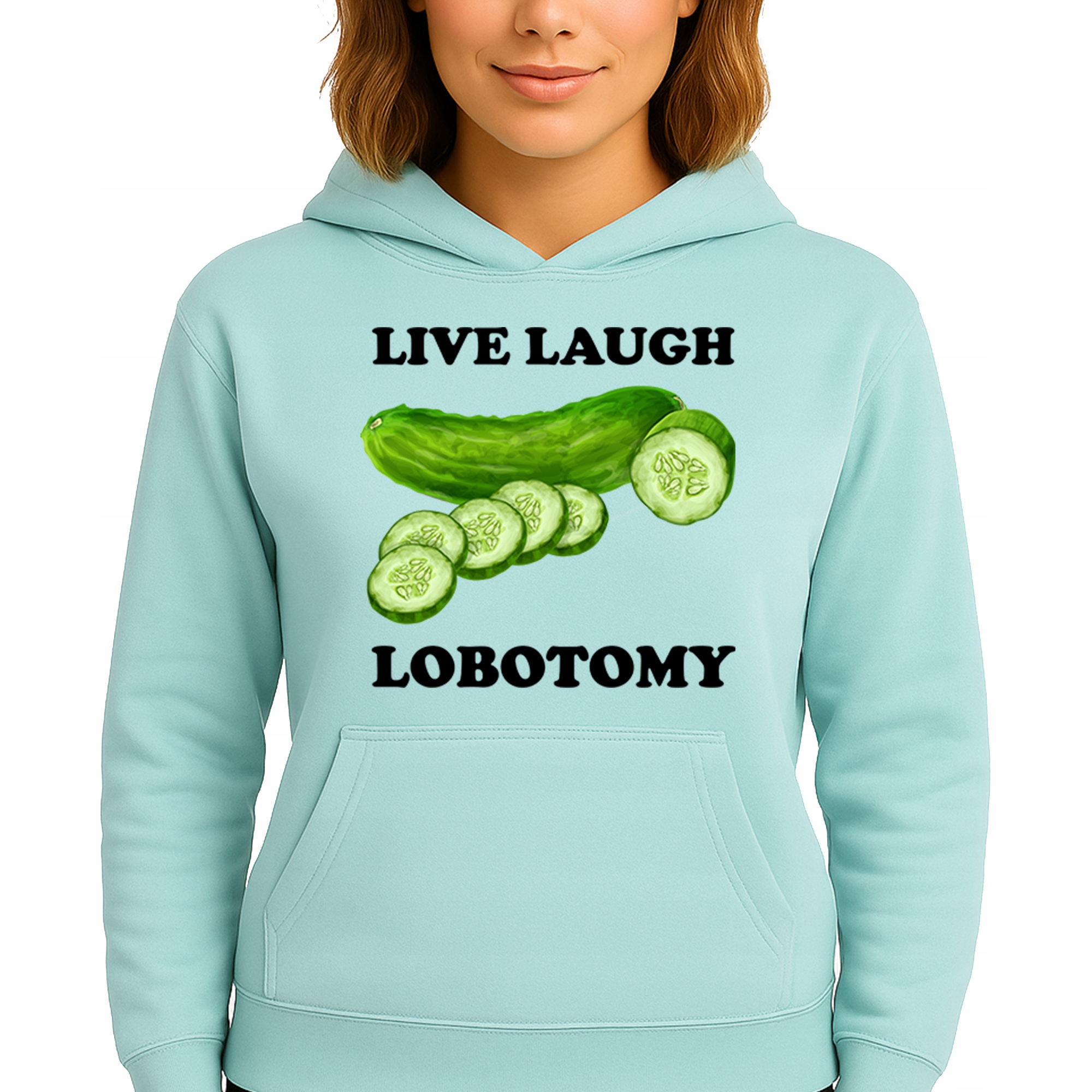 Mikina Mátová Hoodie S Kapucí Bavlněná Live Laugh Lobotomy S