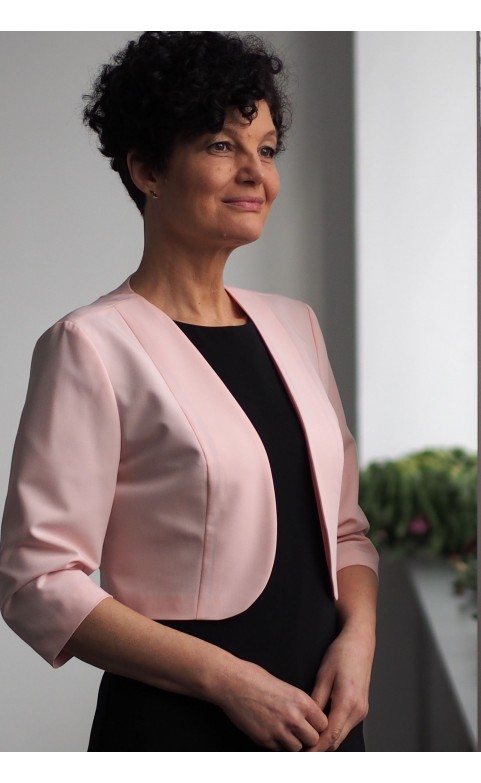 Eleganckie Wdzianko do Sukienki Modny Żakiecik Stylowe Bolerko Różowe 44 Rozmiar 44