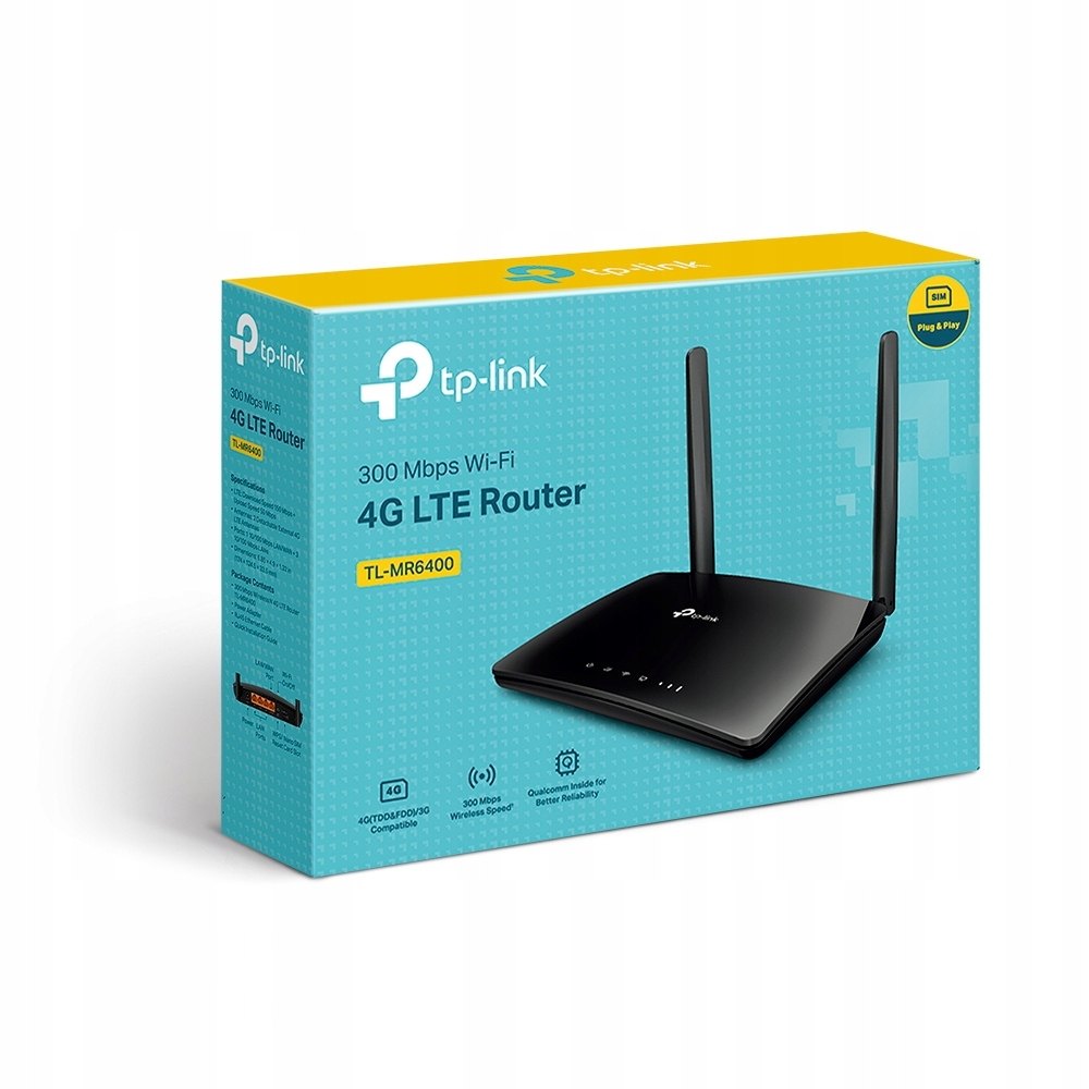 Router TP-Link TL-MR6400 802.11n Wi-Fi 4 4G Lte 300 Mb/s Sim