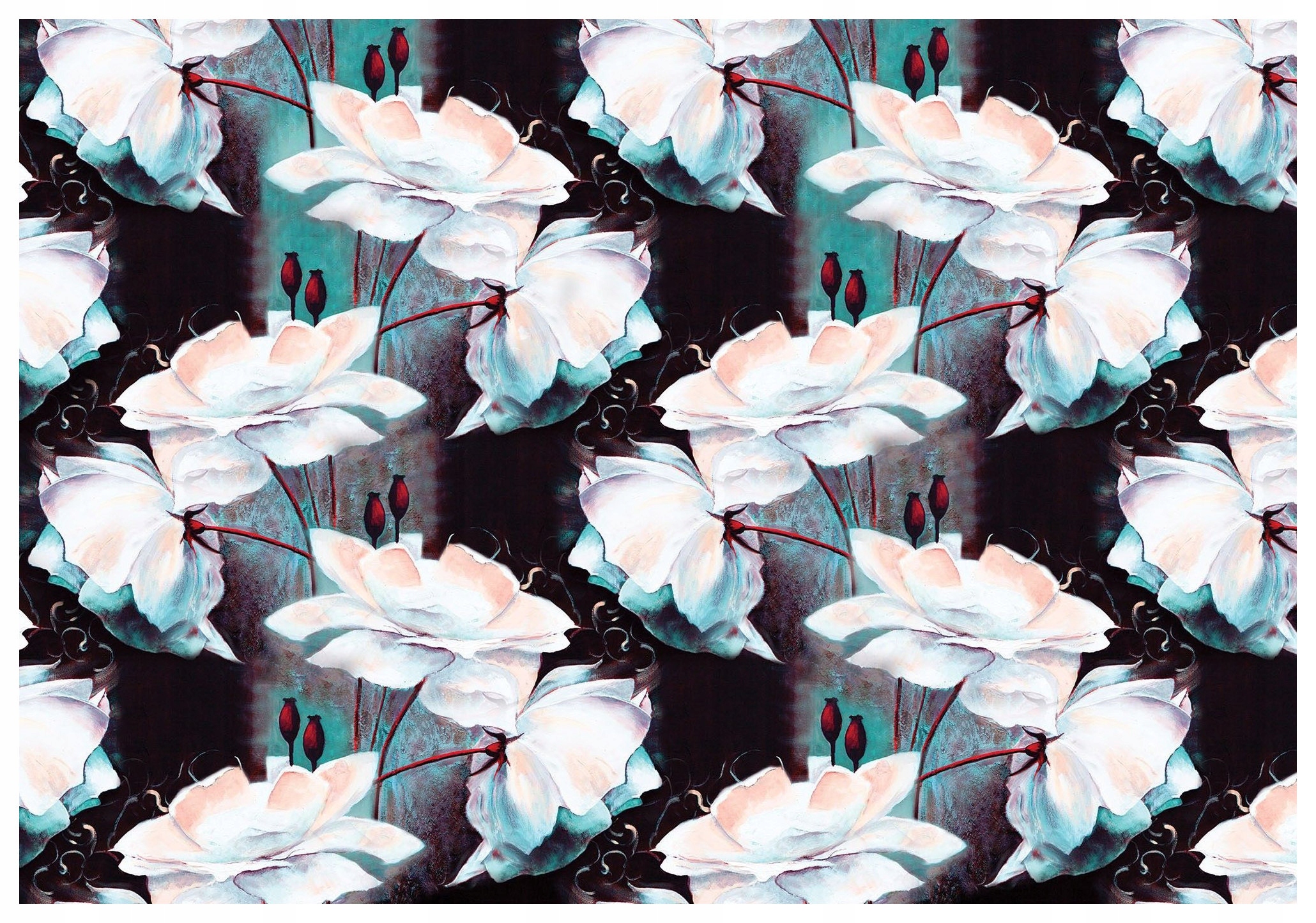 Vliesová fototapeta Bílé květy na tmavém pozadí, elegance 416x254 lepidlo