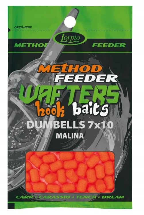 Przynęta Lorpio Hook Baits Wafters Dumbells 7x10mm Malina 15g