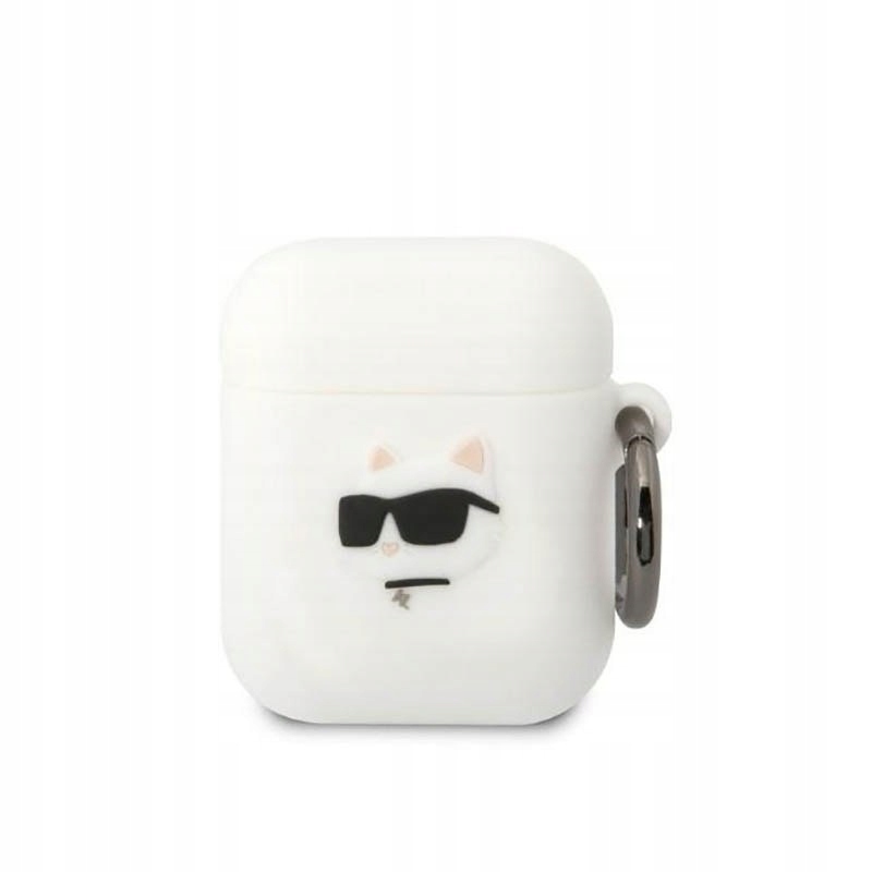 Etui Karl Lagerfeld Silicone Choupette Head 3D na AirPods 1/ 2 białe Karl