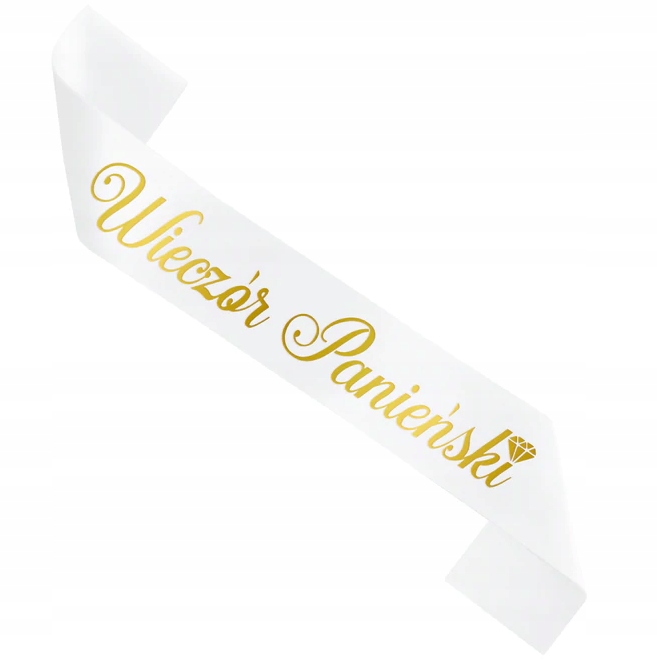 

Szarfa Satynowa Na Wieczór Panieński Nadruk Złoto