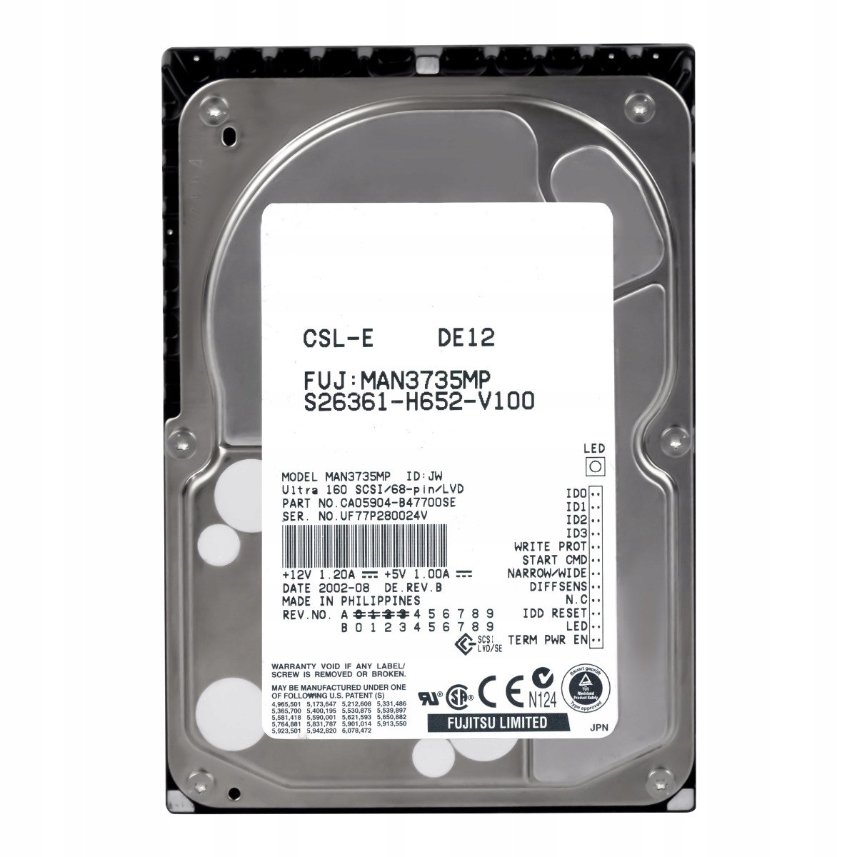 Fujitsu S26361-H652-V100 73GB 10K Scsi U160 3.5'' MAN3735MP
