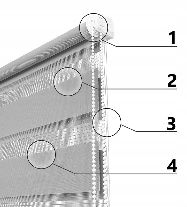 Rolety DZIEŃ NOC Roleta Na Wymiar 56x150cm KOLORY Szerokość produktu 56 cm