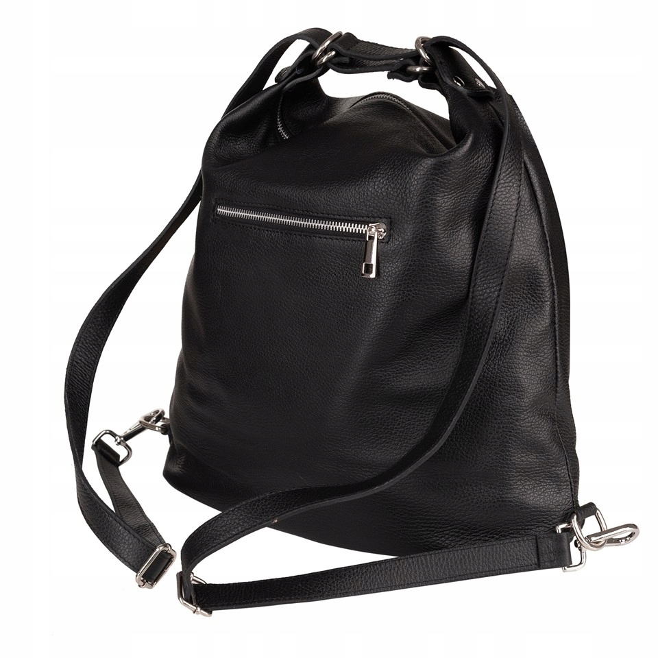 czarna torebka skóra torba skórzana plecak 2w1 skóra A4 Vera Pelle XL Materiał dominujący skóra naturalna