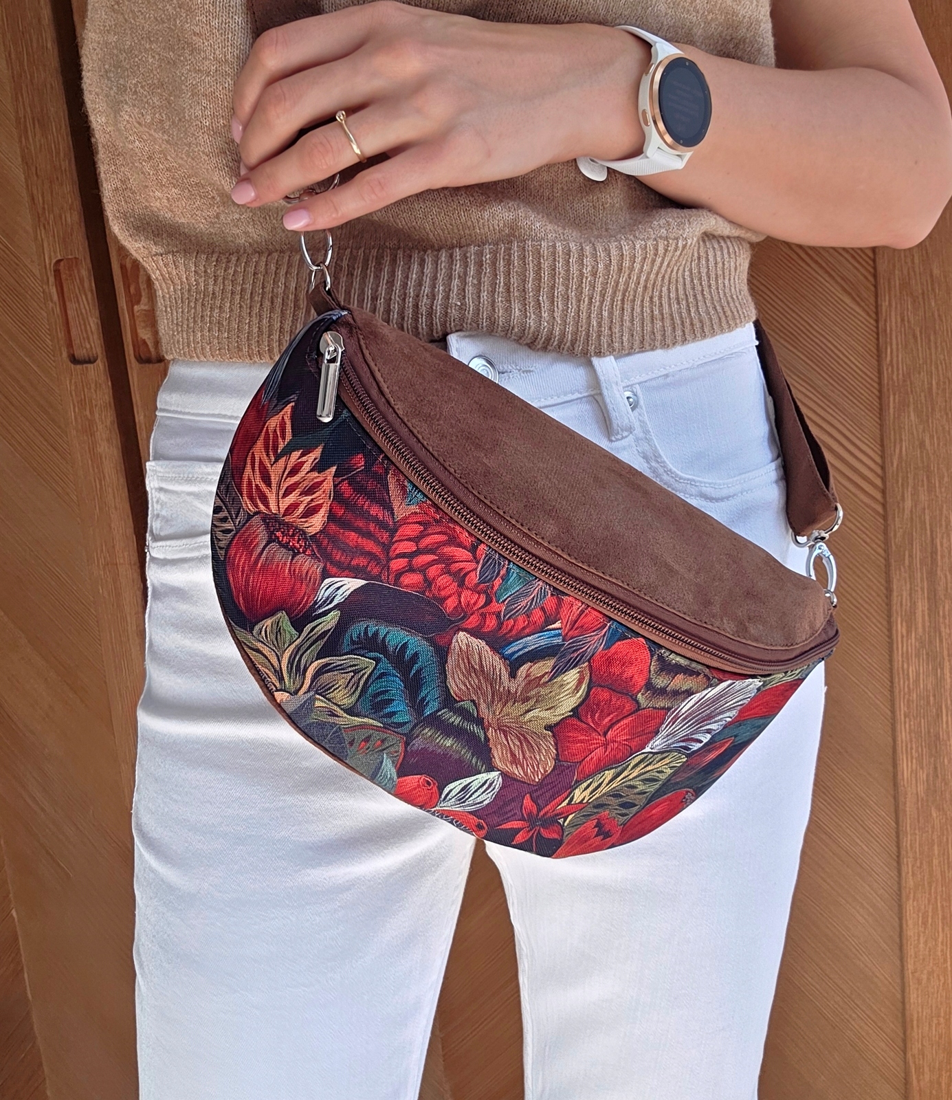 Nerka brąz czekolada Kolorowe Kwiaty