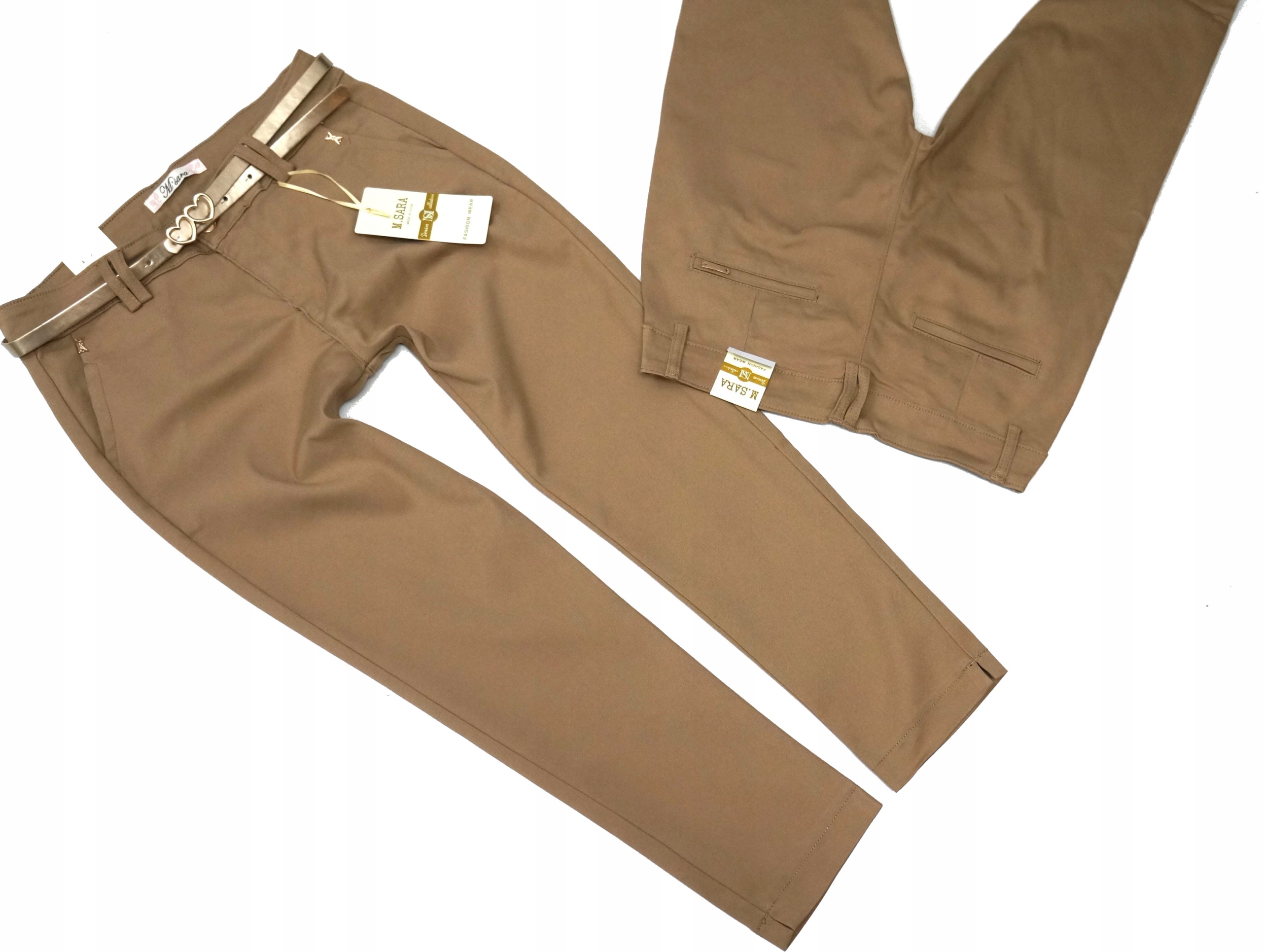 M.Sara spodnie damskie cygaretki 7/8 Camel