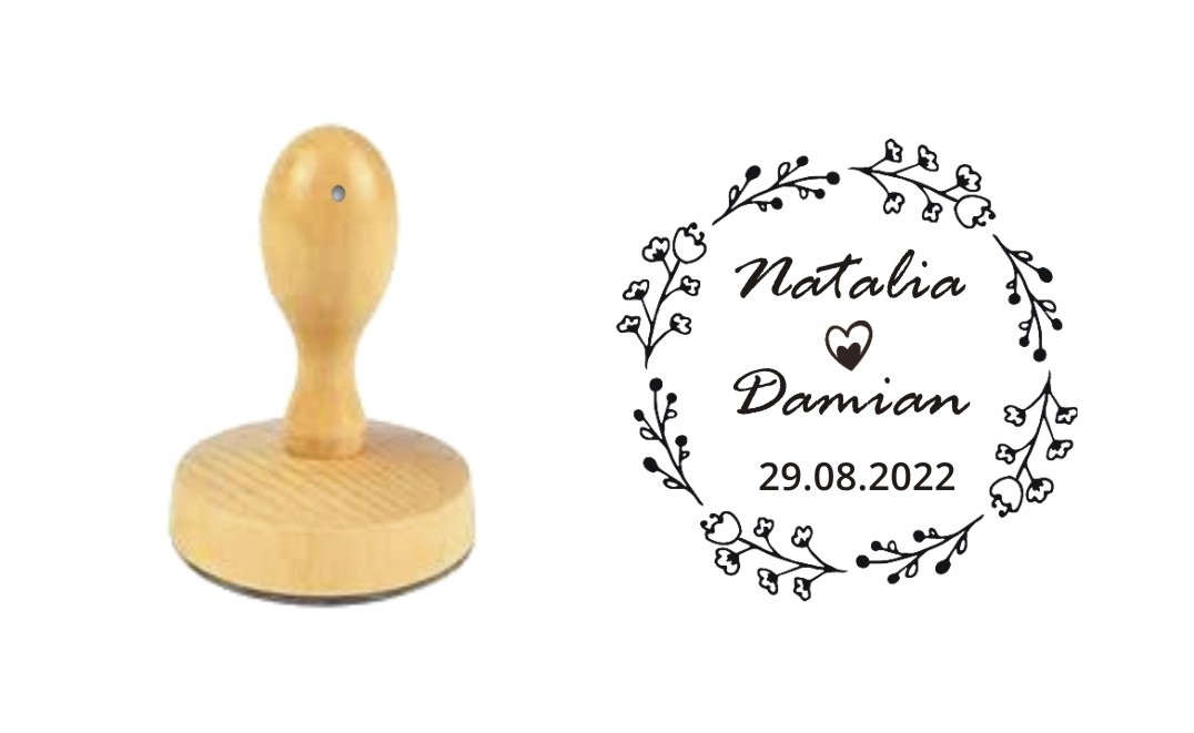 PIECZĄTKA NA ŚLUB PIECZĘĆ ŚLUBNA STEMPEL 5 CM