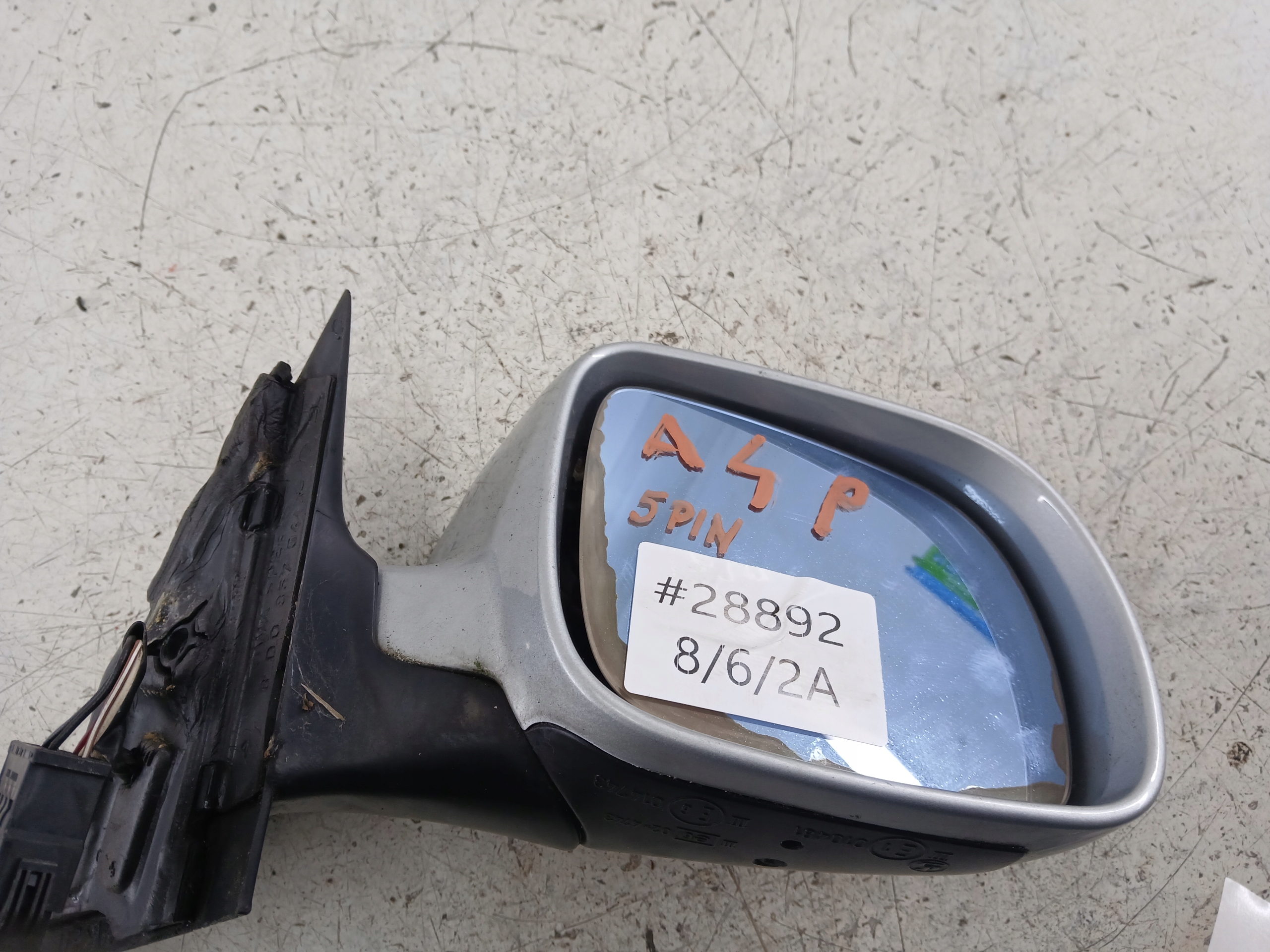 AUDI A4 B5 mirror right 5 PIN silver