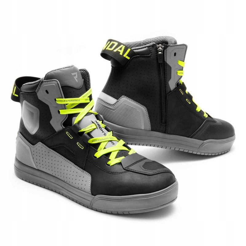 Motocyklové topánky Rebelhorn Vandal II Black/Grey/Fluo Yellow veľ.41