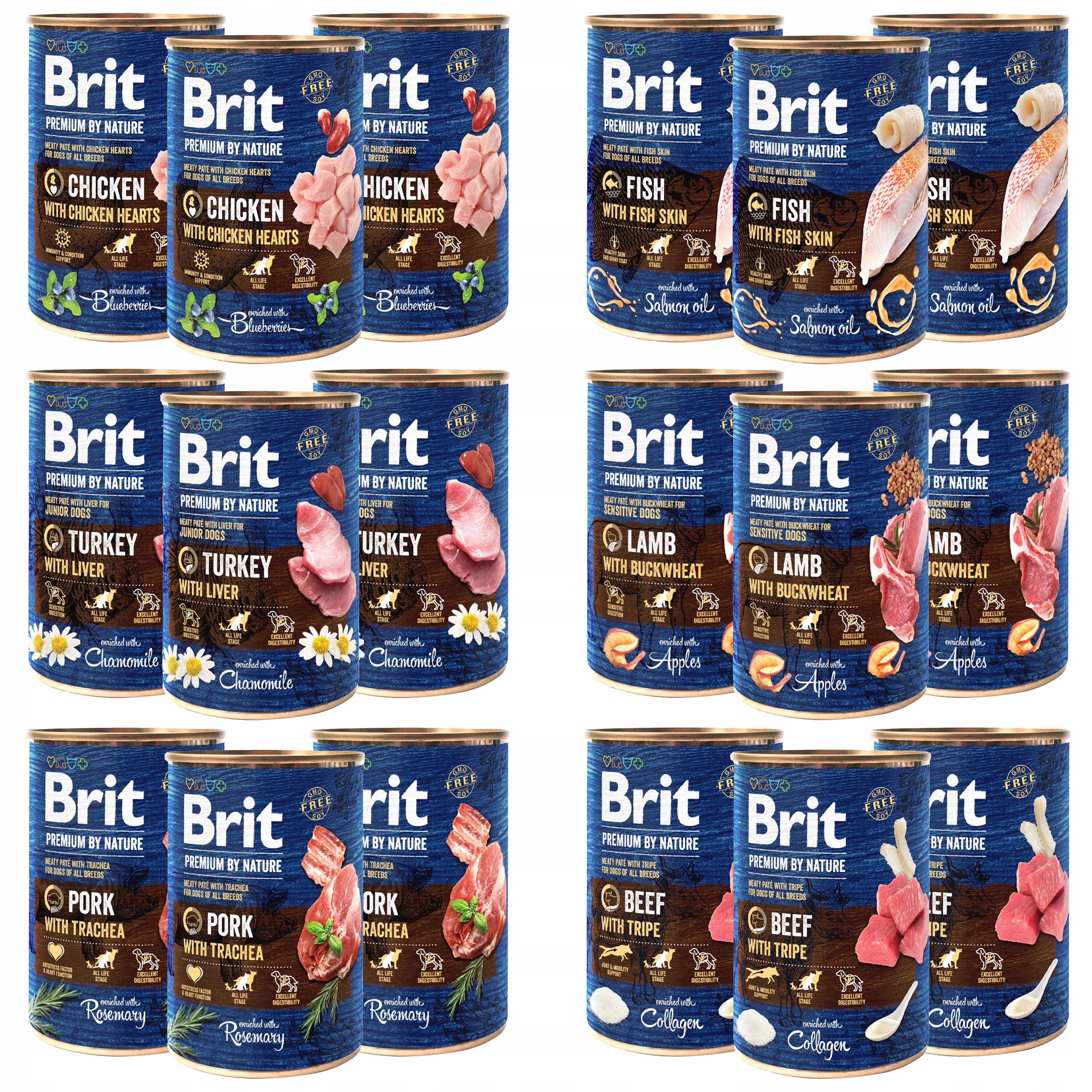 Levně Brit By Nature Krmivo mokré pro psa mix chutí 18 x 400 g