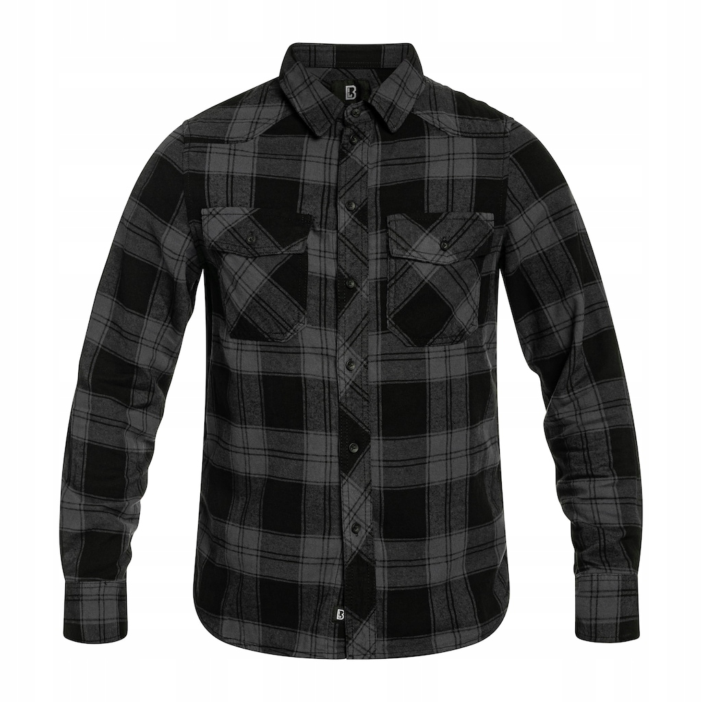 Pánská kostkovaná košile s dlouhým rukávem Brandit Check Shirt Black/Steel XXL