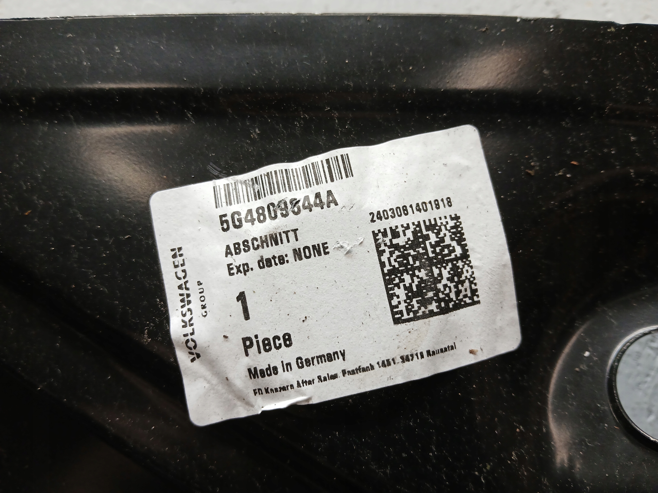 fender rear part right threshold VW GOLF VII 7 5G 13- 5G4809844A