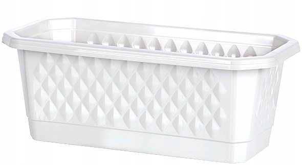 DONICZKA SKRZYNKA BALKONOWA OGRODOWA DO KWIATÓW BIAŁA DIAMANTE 40 CM