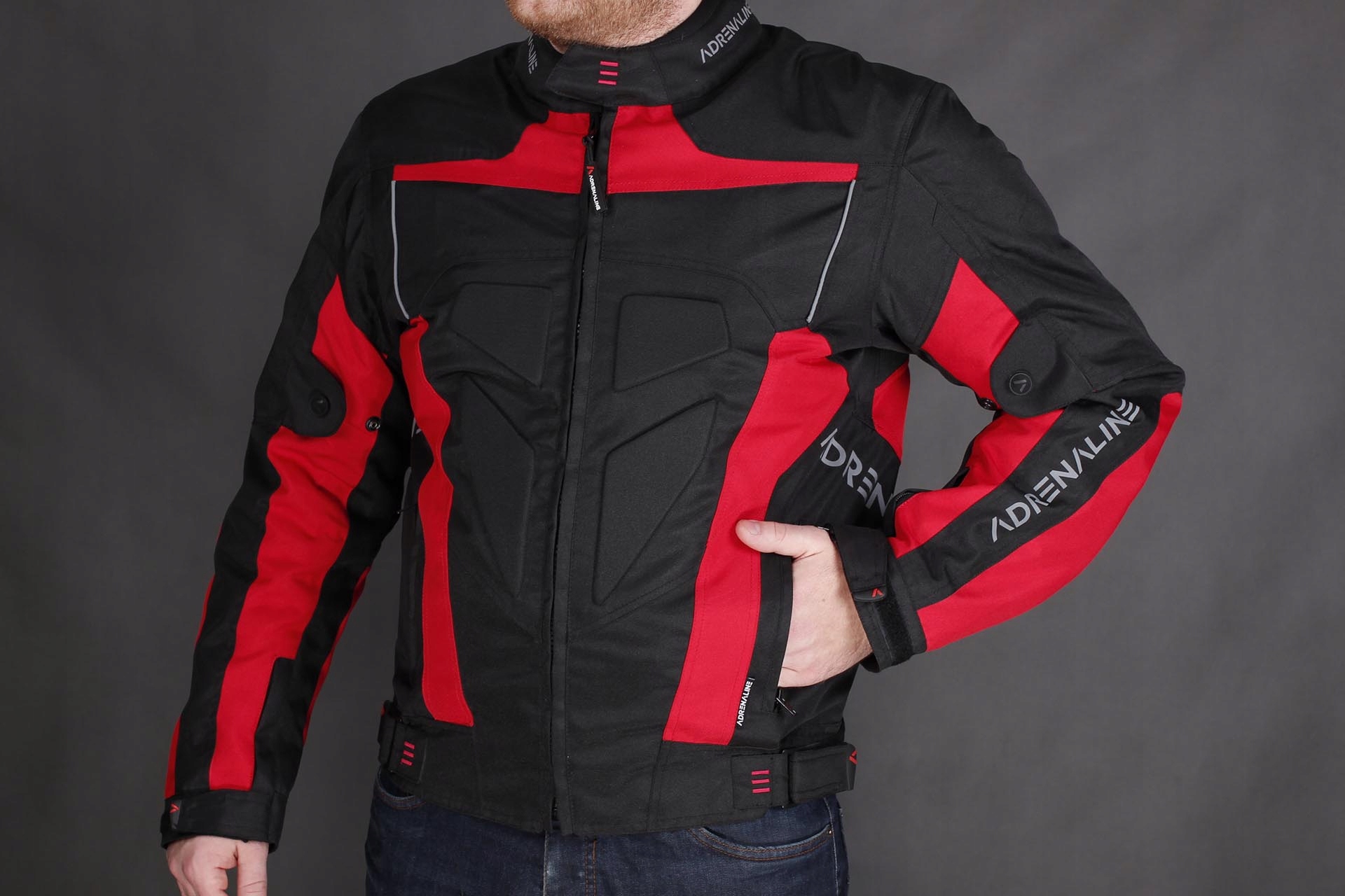 KURTKA MOTOCYKLOWA ADRENALINE HERCULES red Długość rękawa 53-53 cm