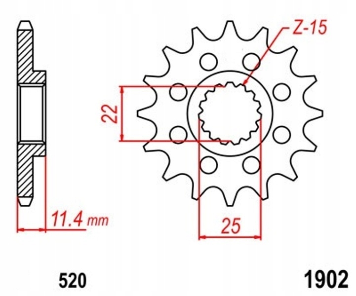 

Zebatka Przednia 13 Ktm MX 620 Sc 400 620 625
