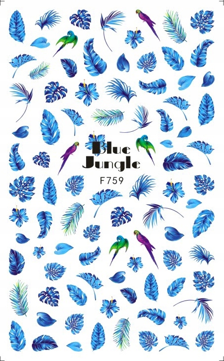 Naklejki do zdobienia Paznokci Wzory PAPUGA LIŚCIE Rodzaj Naklejki