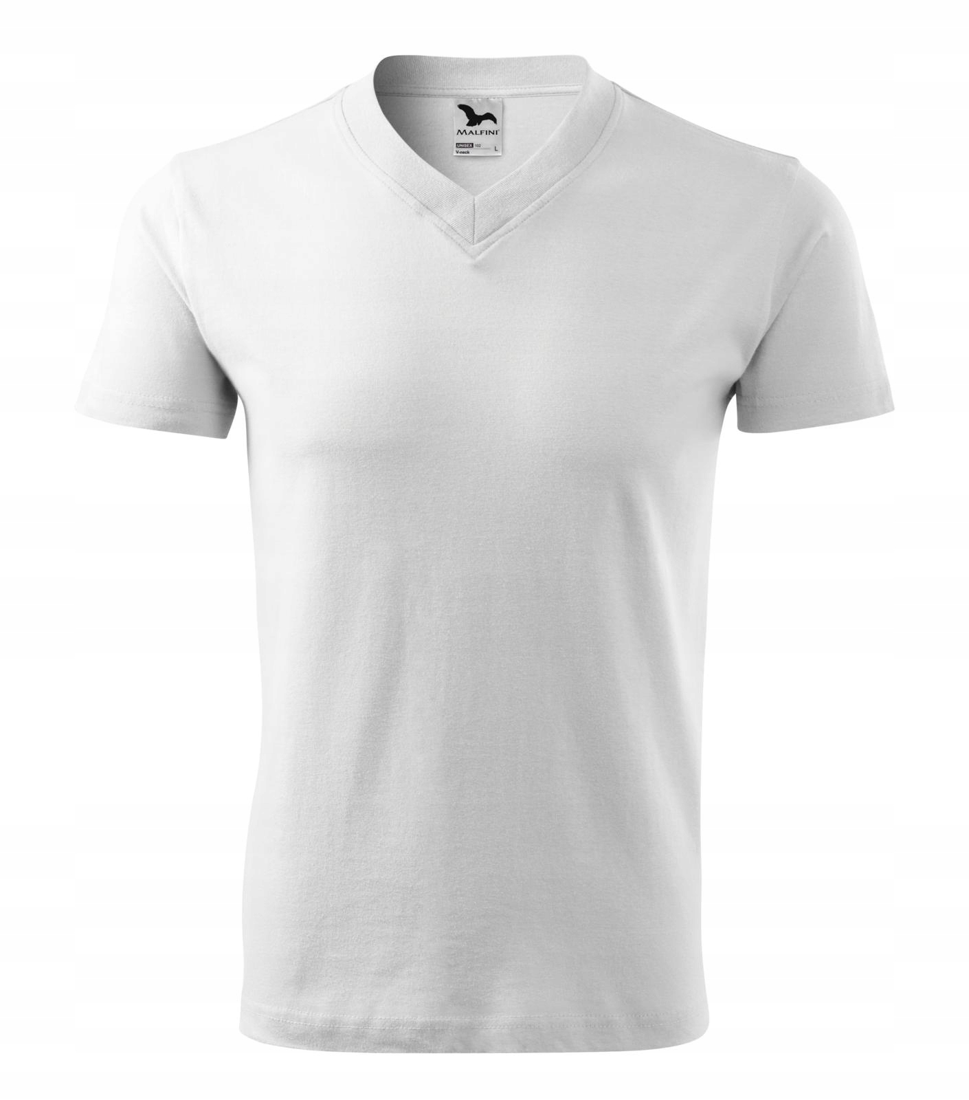 

Koszulka Męska T-shirt w serek V NECK102 Biała S
