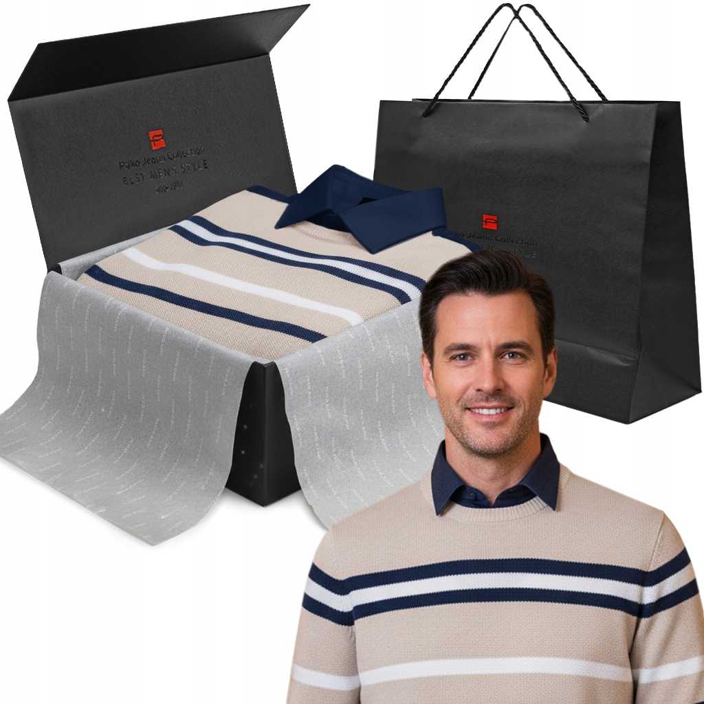 Pánský prémiový set – košile a svetr, elegantní dárek pro muže 2XL