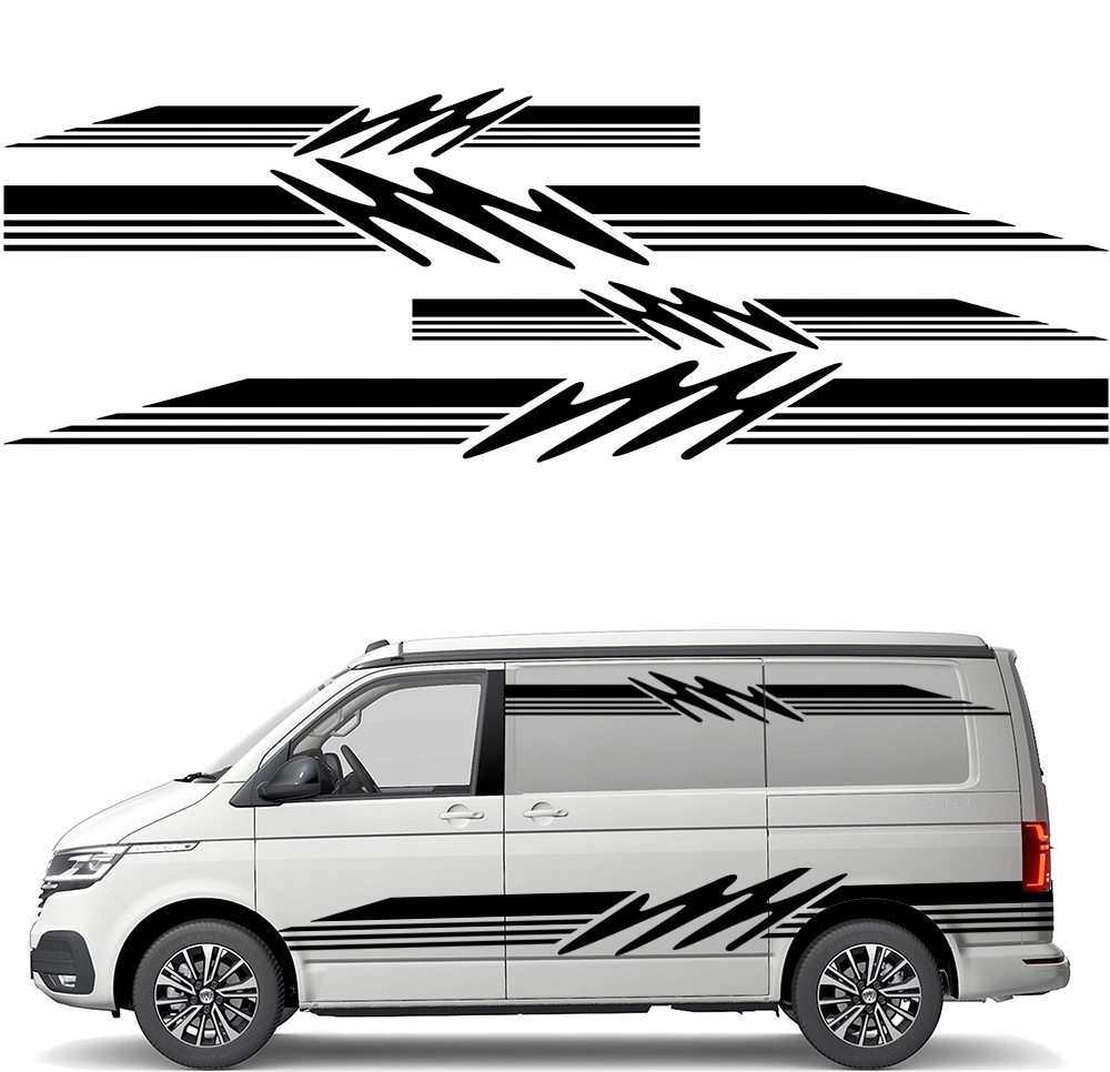 2xNÁLEPKA Grafika na karavan Motív Šikmé Pásy 44x270